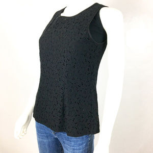 Banana Republic Women Sz 4 Black Lace Overlay top